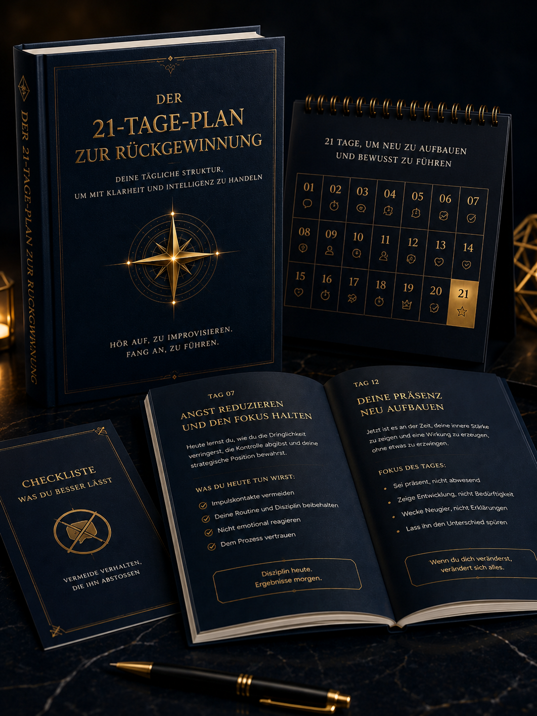 21-Tage-Plan als PDF mit ausgedruckten Seiten